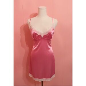 Blue Blush Pink Satin Dress